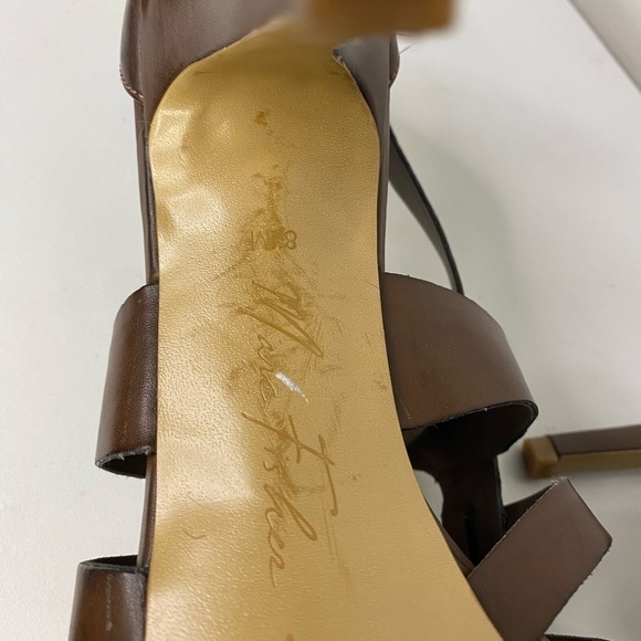Marc Fisher Brown Strappy Open Toe Stilleto Heels Size 8 Vacation - Picture 12 of 12